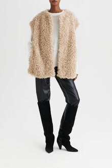 zara faux fur vest