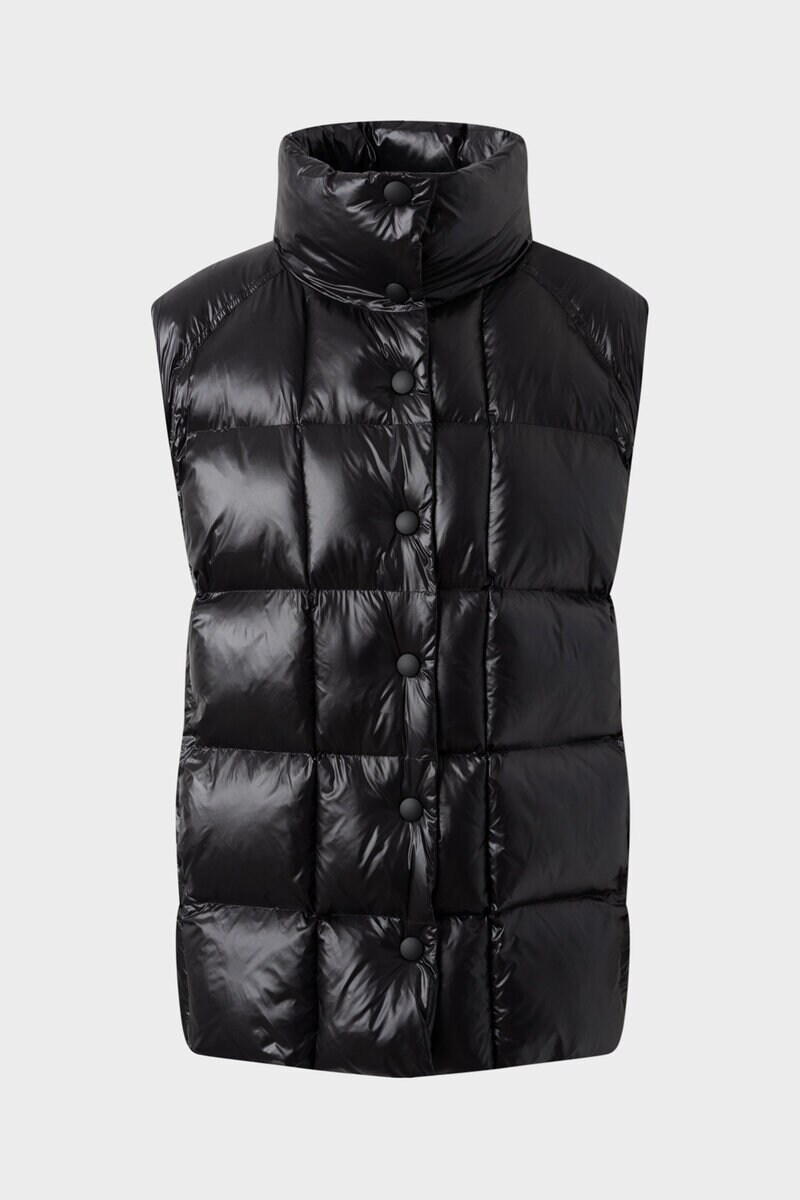 shiny puffer vest