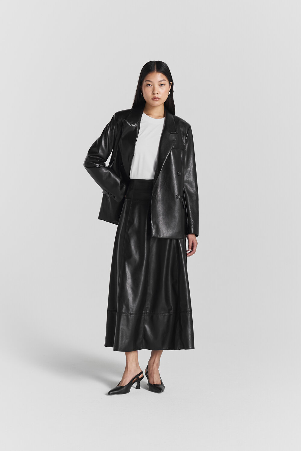 Page Faux Leather Skirt