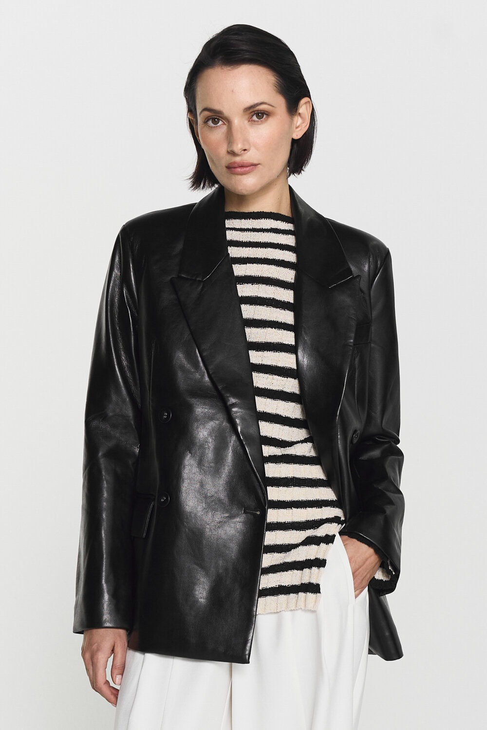 Taniel Faux Leather Blazer