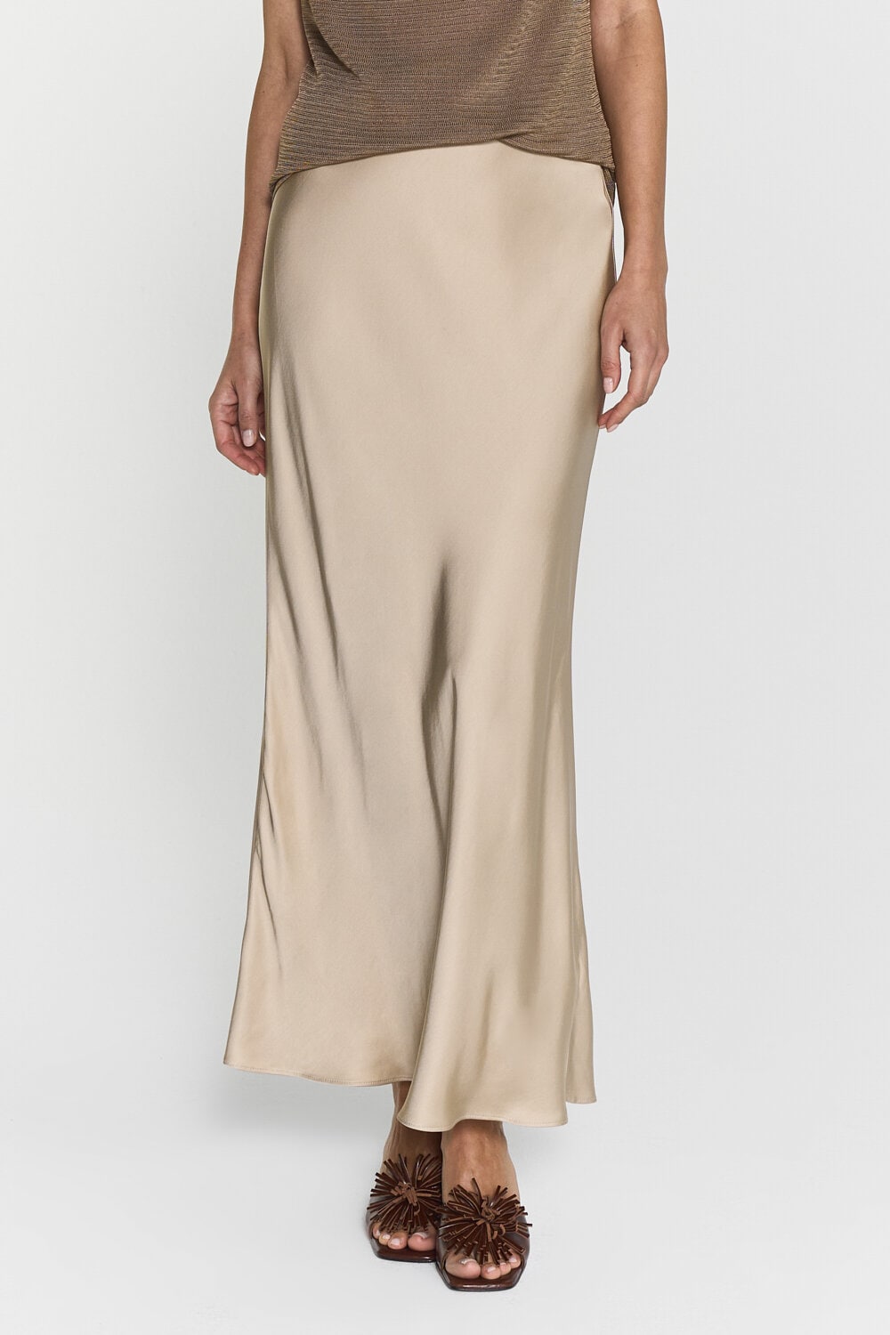 Nilea Satin Midi Skirt