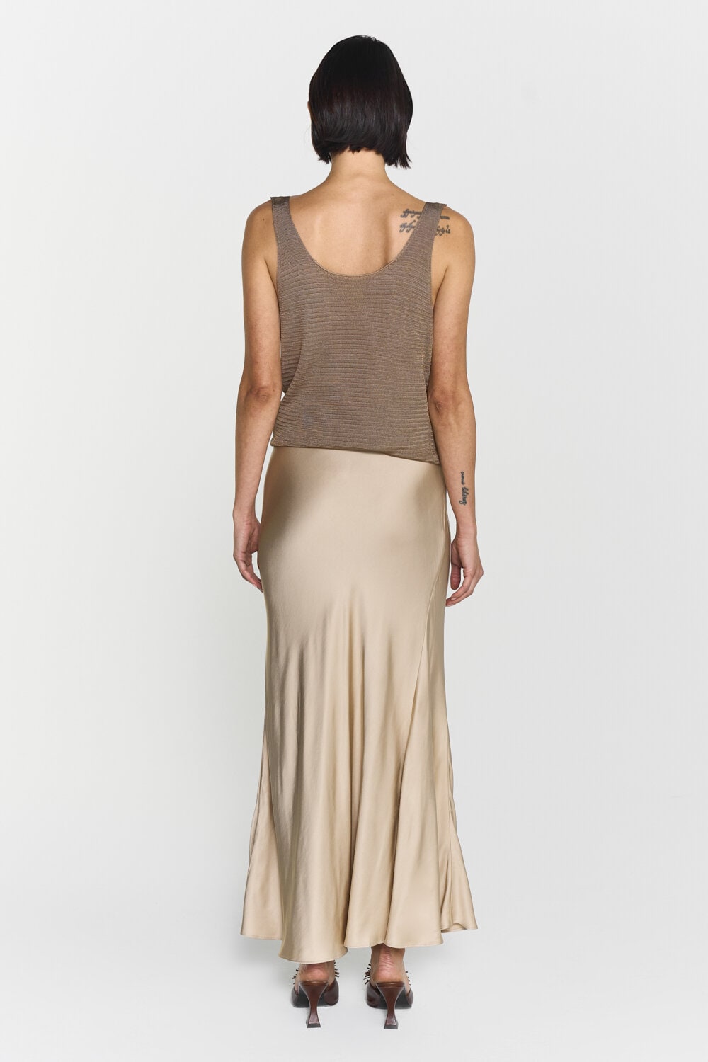 Nilea Satin Midi Skirt