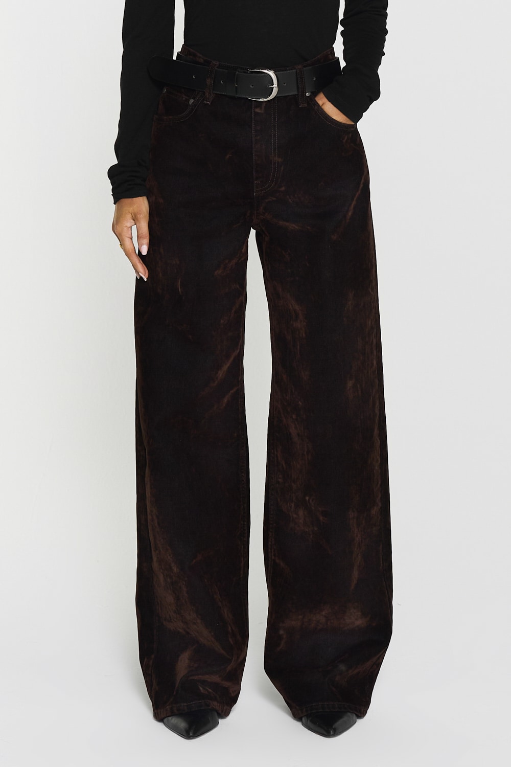 Turid Flocked Denim Jeans