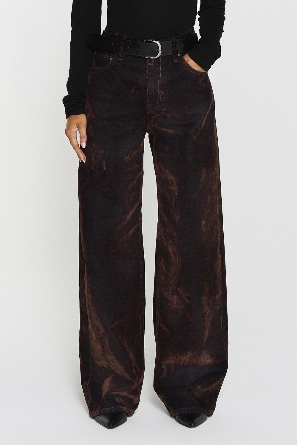 Turid Flocked Denim Jeans