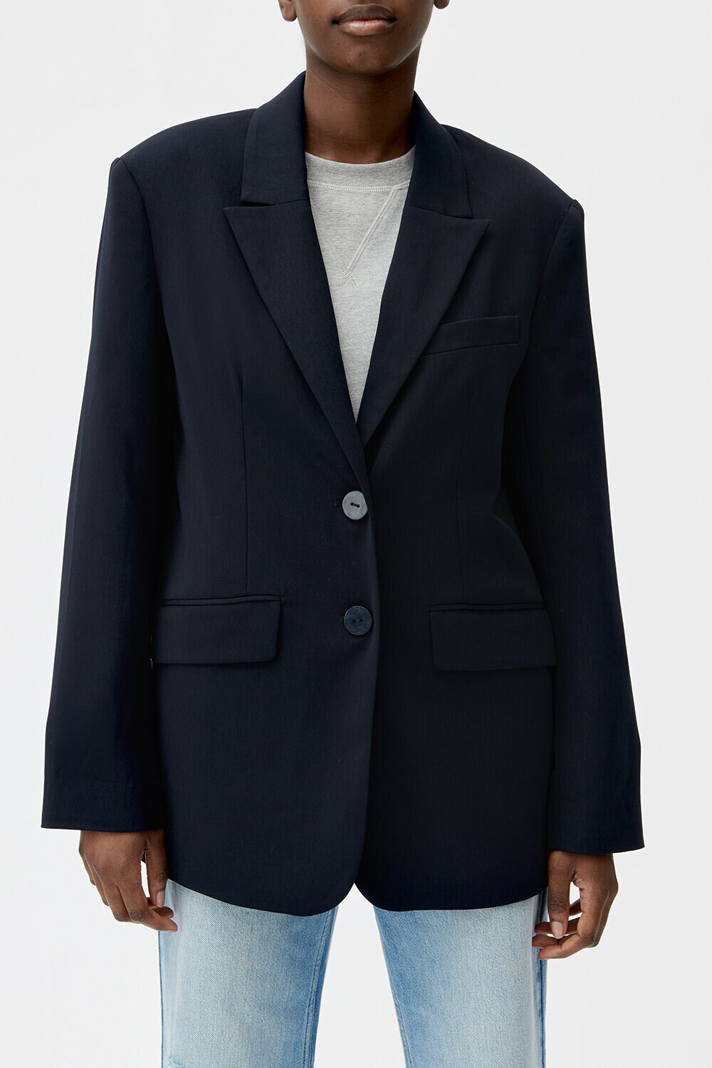 blackish blue blazer