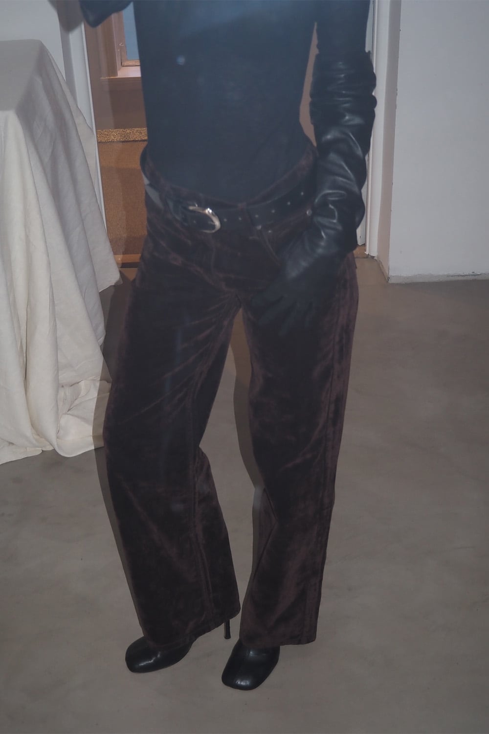 Turid Flocked Denim Jeans