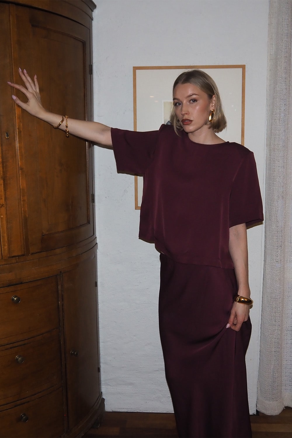 Tyne Satin Skirt