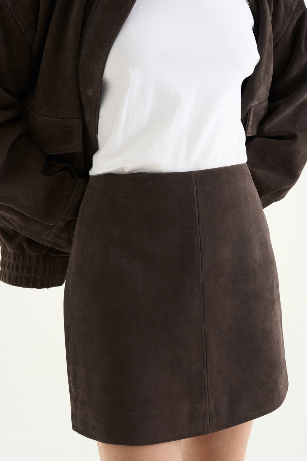 Hollow Suede Skirt