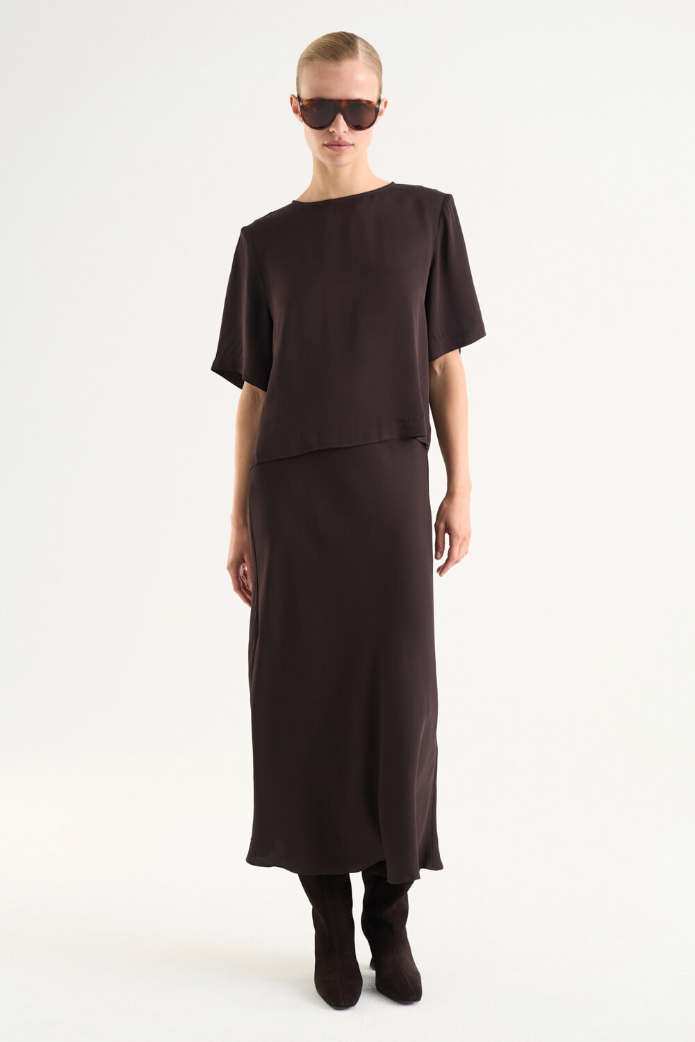 Tyne Satin Skirt