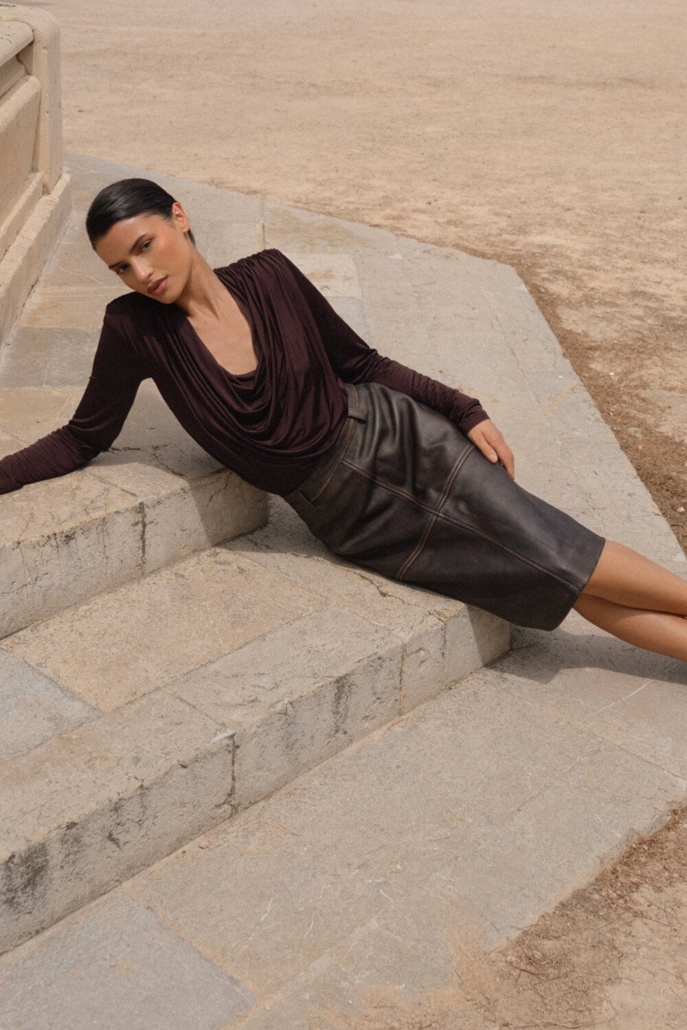 Clara Leather Skirt