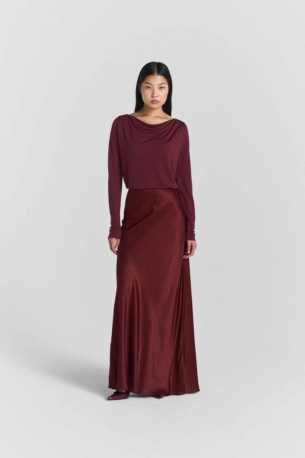 Tyne Satin Maxi Skirt